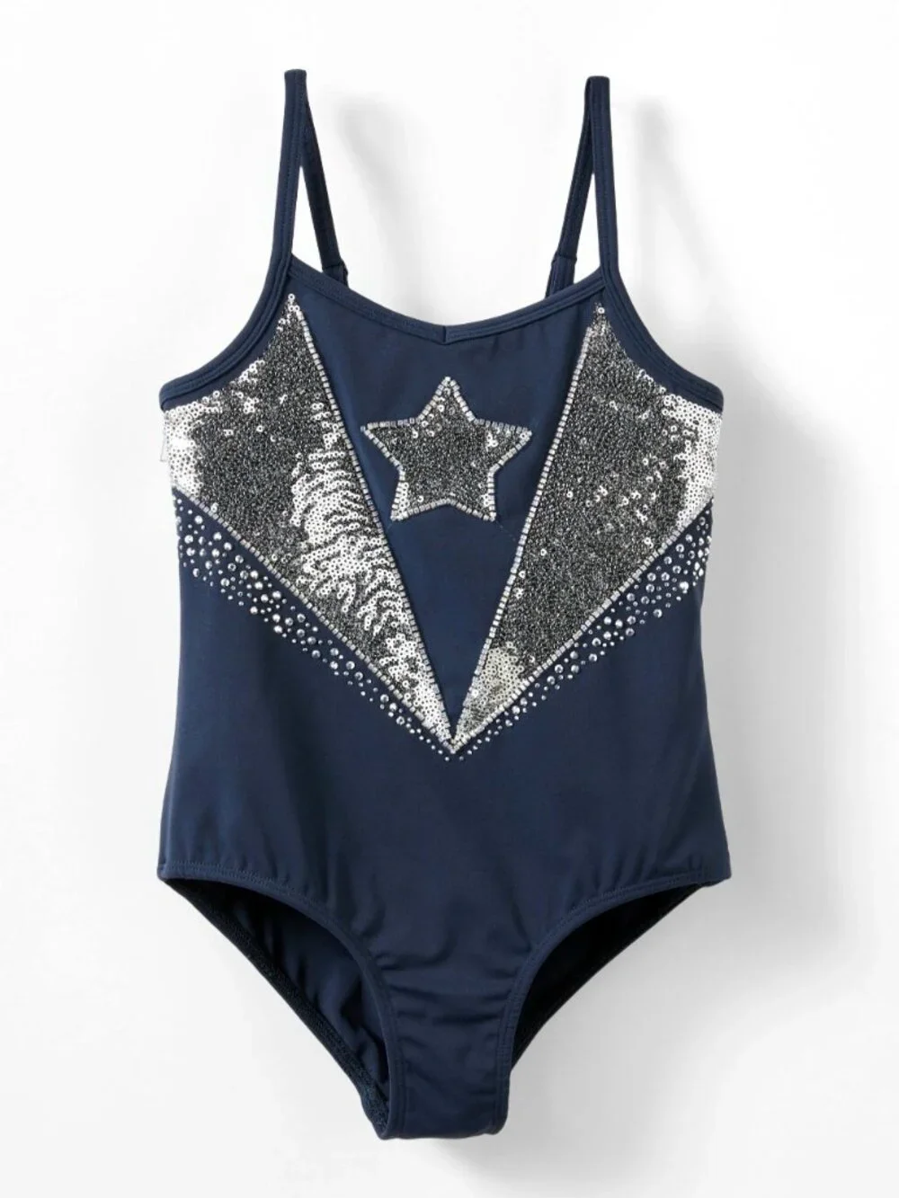 NWT Girls' Cotton On Sleeveless Sequin Leotard in Squid Ink / Sparkle, Size 5T